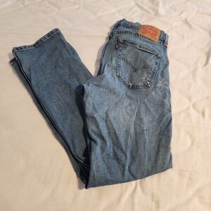 Levis Syrauss 514 Mens 34x34 Lt To Med Wash Distressing As Is